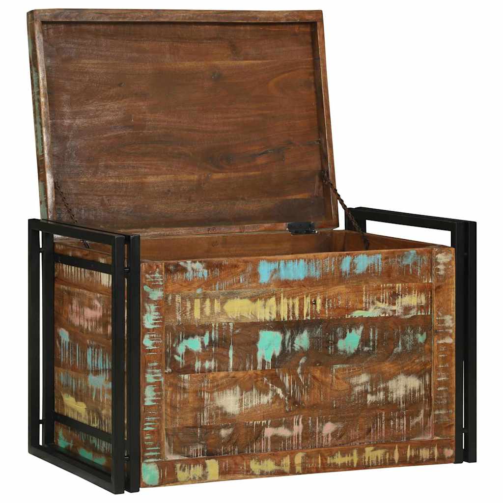 Fargerik Oppbevaringsboks 80 x 50 x 50 cm - Massivt Gjenvunnet Tre