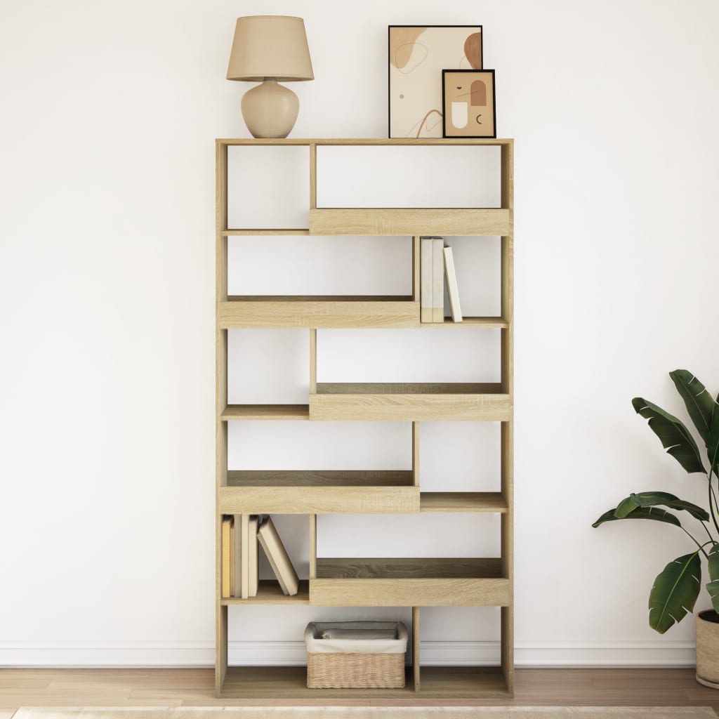 Bokhylle sonoma eik 100x33x187,5 cm konstruert tre