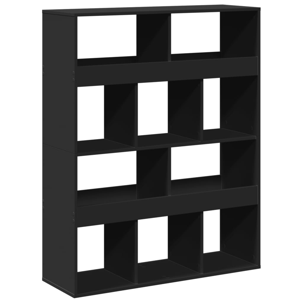 Bokhylle svart 100x33x125,5 cm konstruert tre