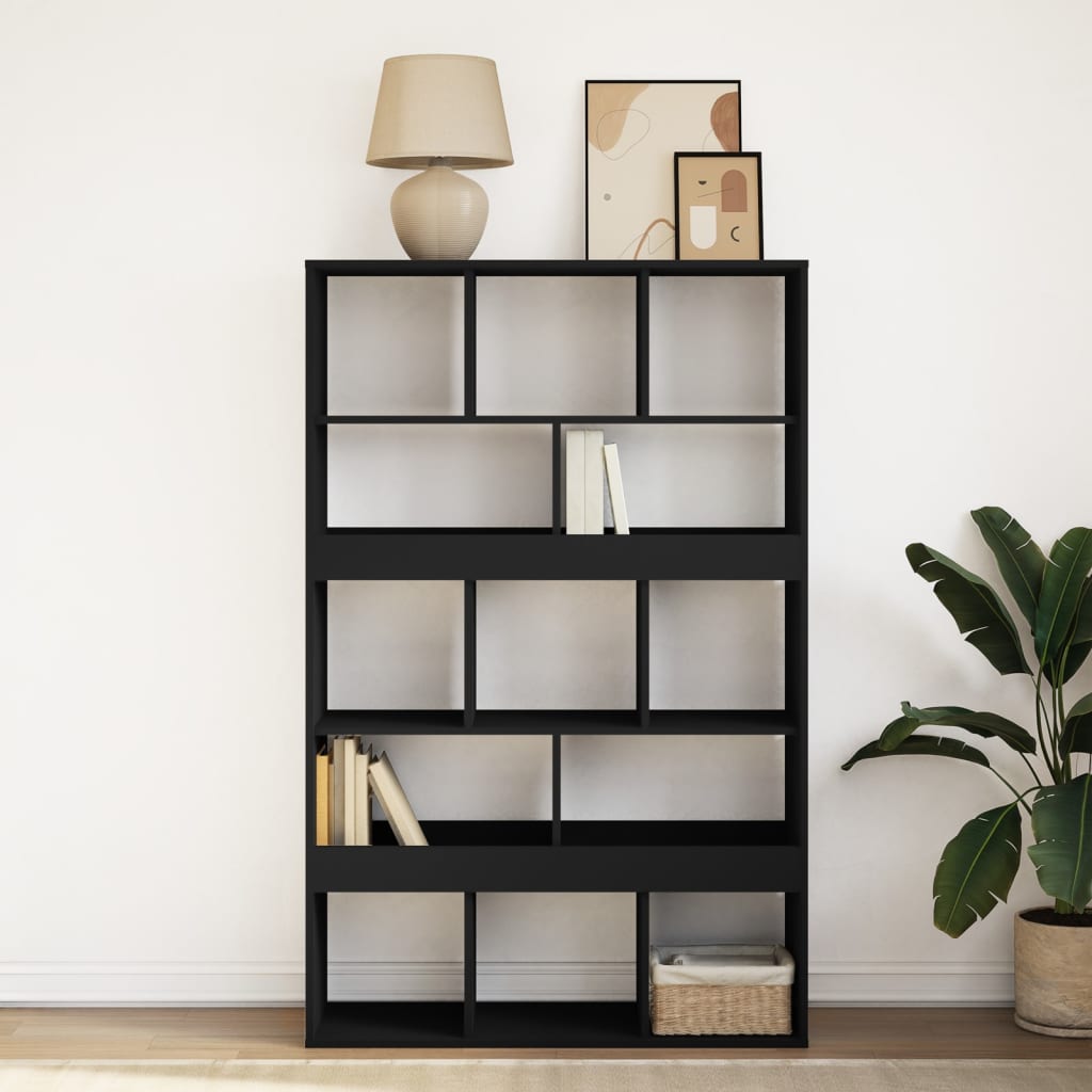Bokhylle svart 100x33x156,5 cm konstruert tre