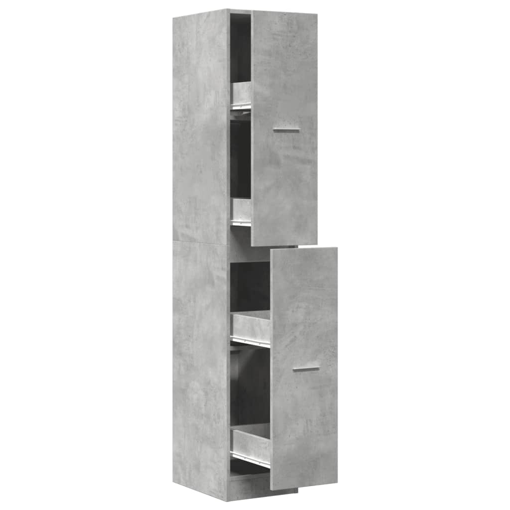 Apotekskap betonggrå 30x41x174,5 cm konstruert tre
