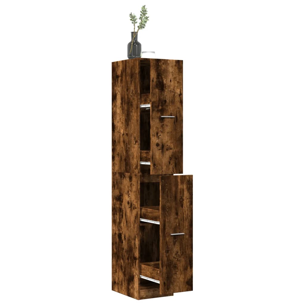 Apotekskap røkt eik 30x41x174,5 cm konstruert tre