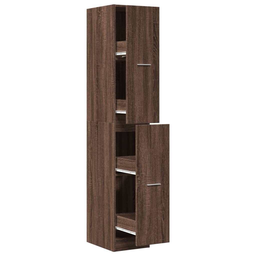 Apotekskap brun eik 30x41x174,5 cm konstruert tre