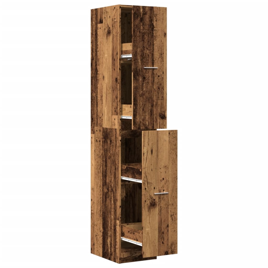 Apotekskap gammelt tre 30x41x174,5 cm konstruert tre
