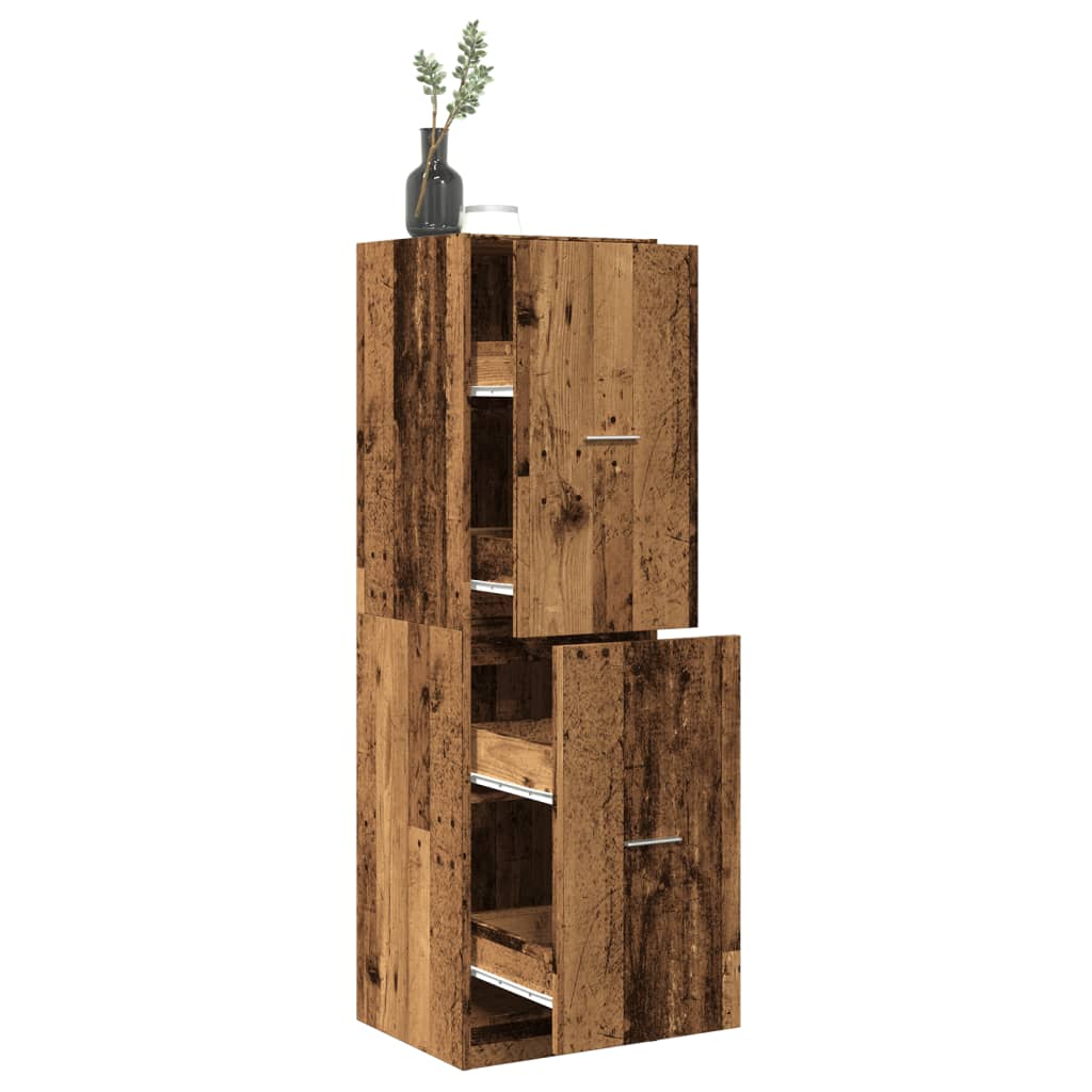 Apotekskap gammelt tre 40x41x144,5 cm konstruert tre