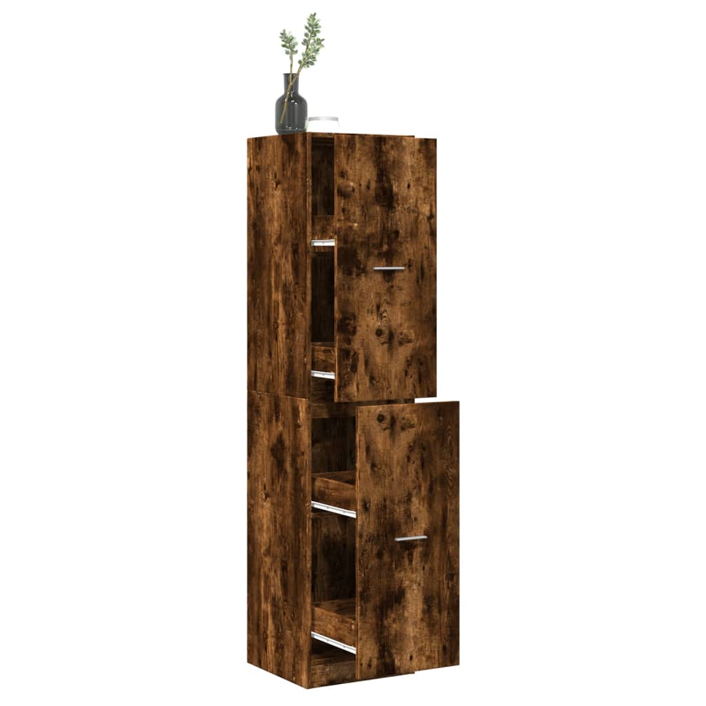Apotekskap røkt eik 40x41x174,5 cm konstruert tre