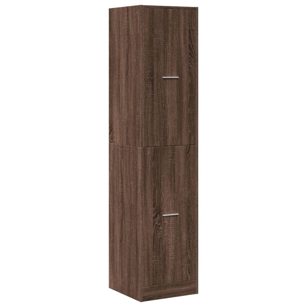 Apotekskap brun eik 40x41x174,5 cm konstruert tre