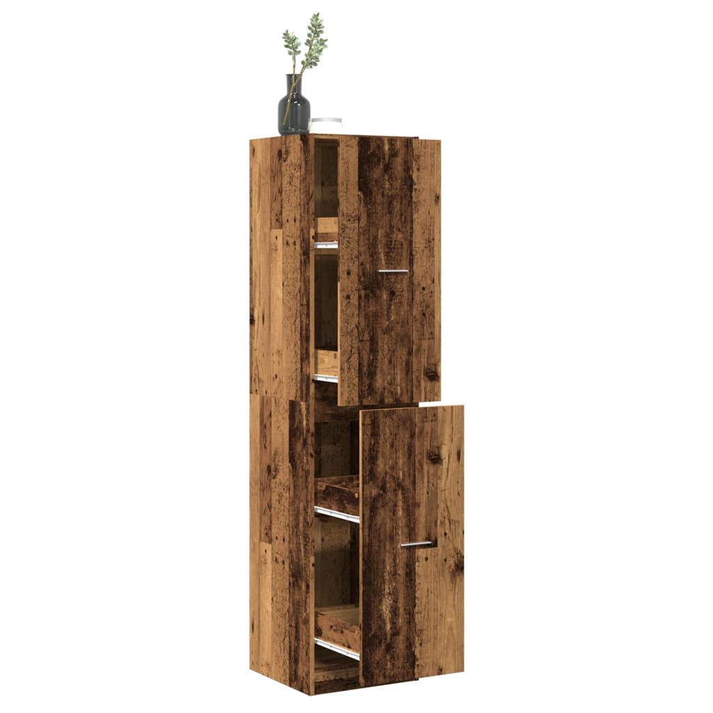 Apotekskap gammelt tre 40x41x174,5 cm konstruert tre