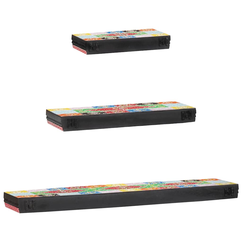 3-delt Vegghylle Sett 100x20x6 cm Solid Tre Mango