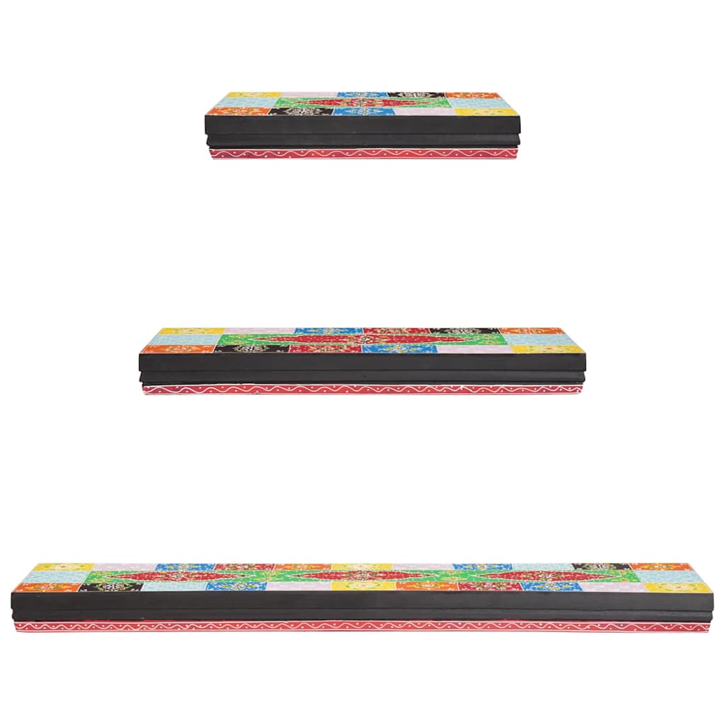 3-delt Vegghylle Sett 100x20x6 cm Solid Tre Mango