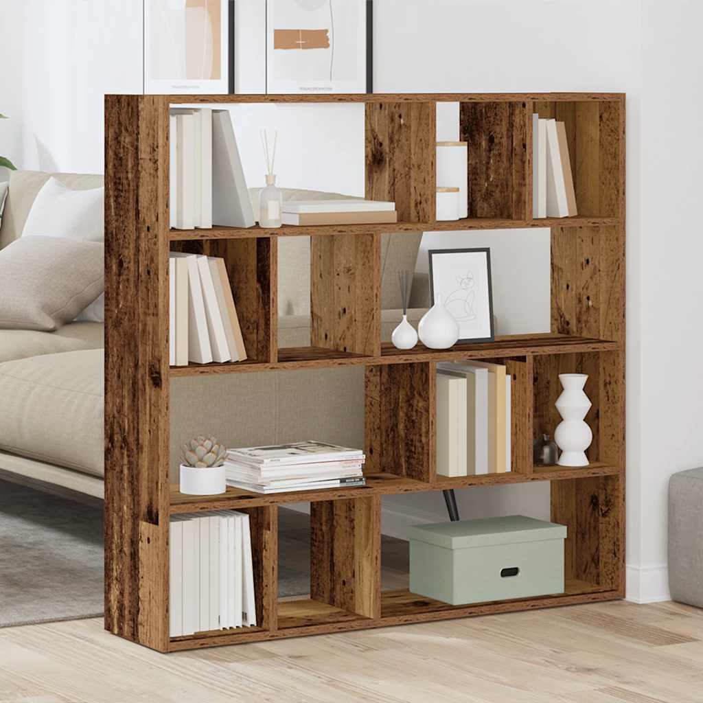 Bokhylle/romdeler gammelt tre 105x24x102 cm
