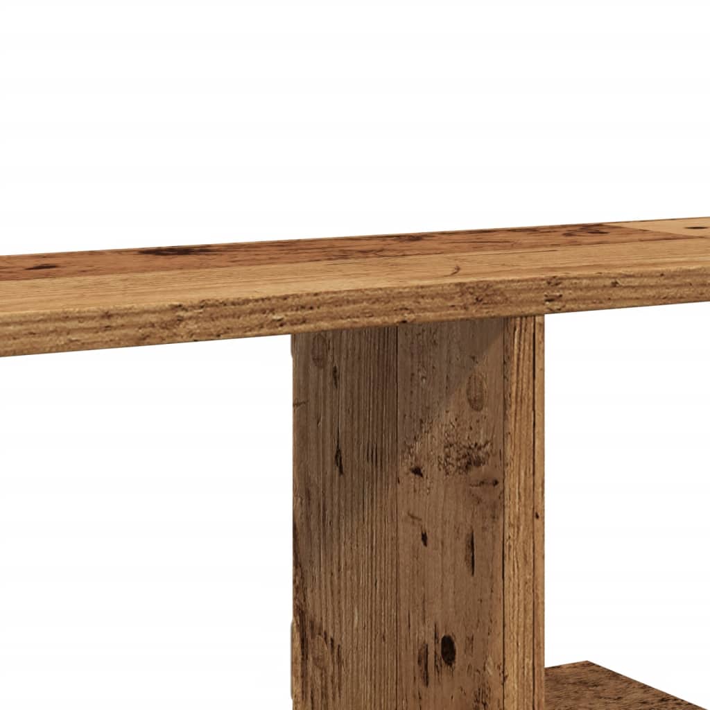 Veggmontert TV-hylle gammelt tre 125x18x23 cm konstruert tre