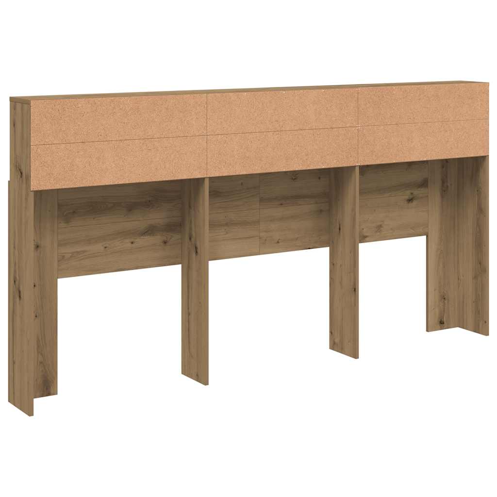 Hodegavl med hyller artisan eik 200x19x103,5 cm konstruert tre