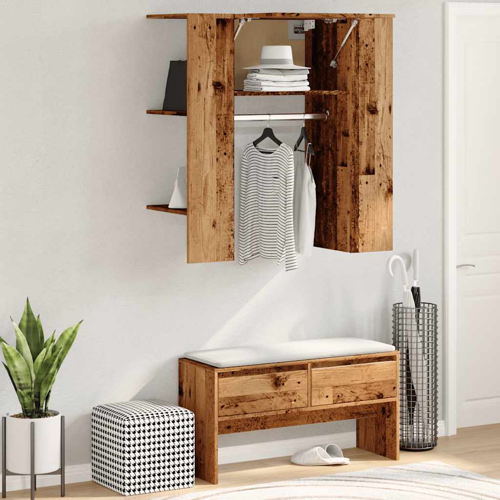 Gangskap gammelt tre 97,5x37x99 cm konstruert tre