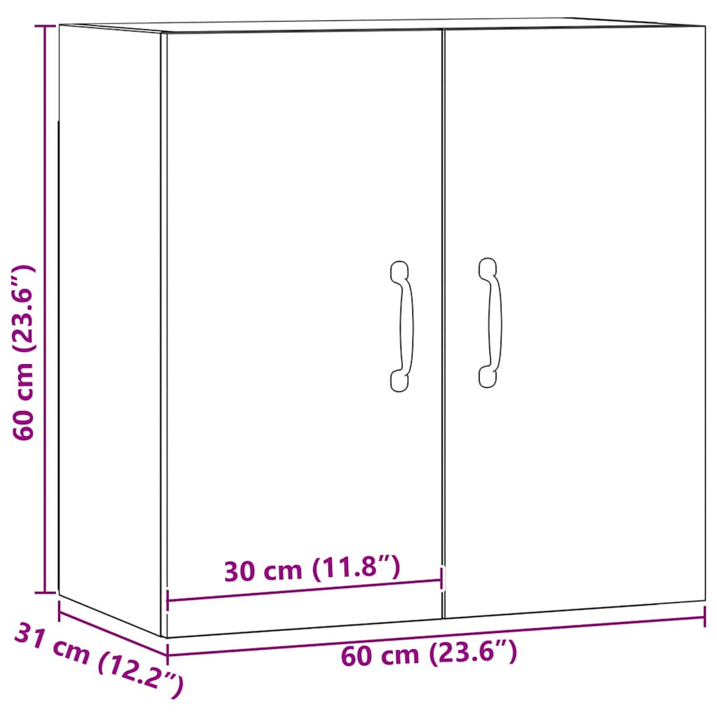Veggskap artisan eik 60x31x60 cm konstruert tre