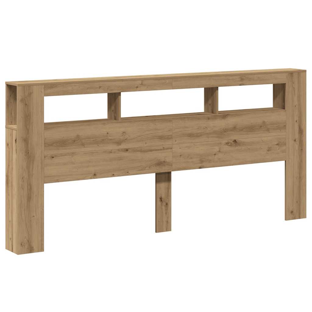 Sengegavl med LED artisan eik 220x18,5x103,5 cm konstruert tre