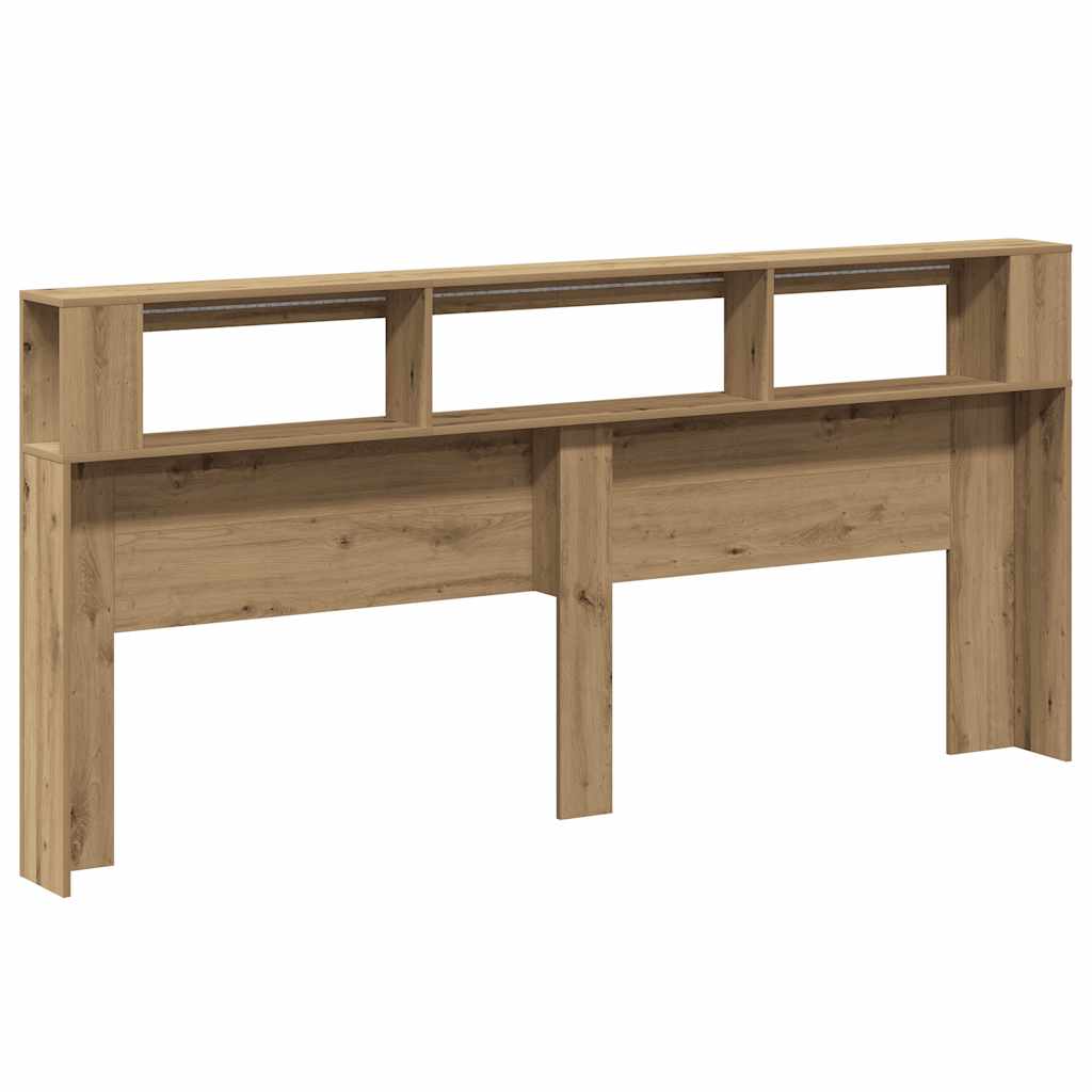 Sengegavl med LED artisan eik 220x18,5x103,5 cm konstruert tre