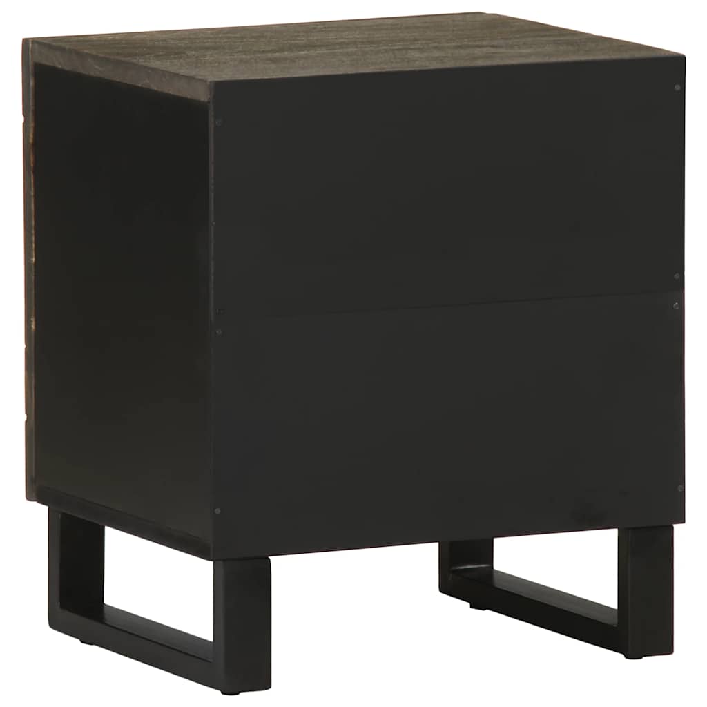 Nattbord 2 stk svart 40x33x46 cm heltre mango
