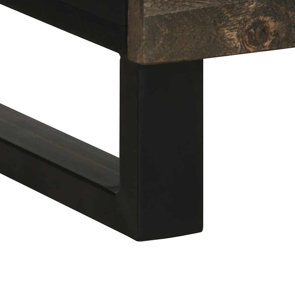 Highboard svart 60x33x100 cm heltre mango