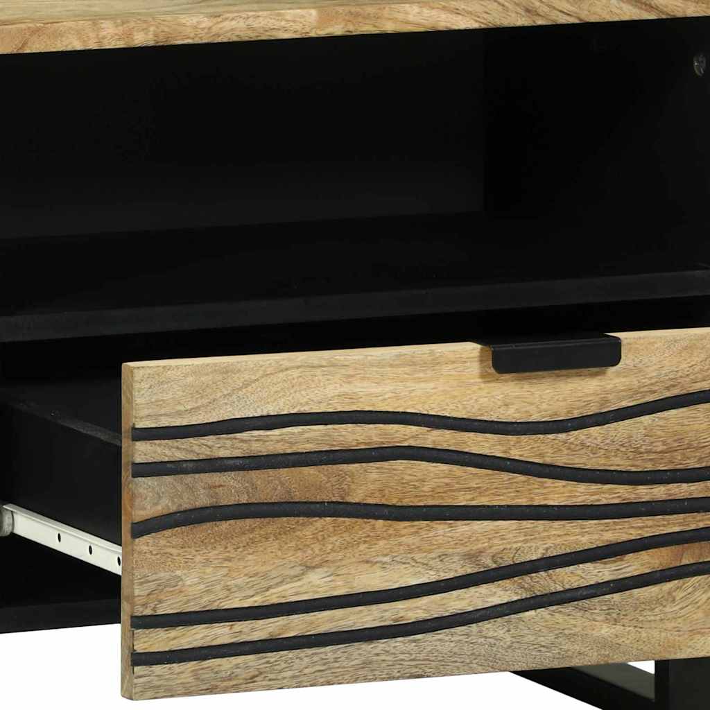 Media lagringsskap Brun 80 x 33.5 x 46 cm heltre mango