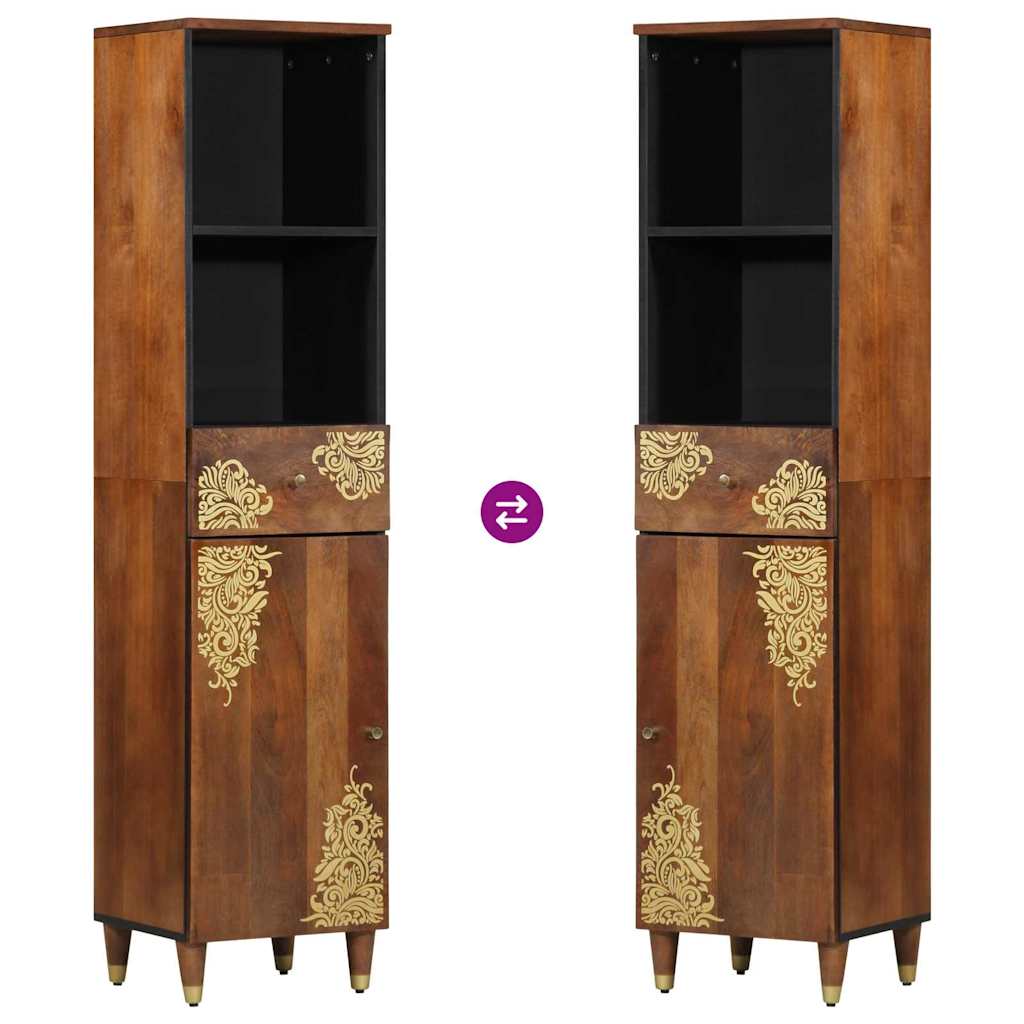 Sideboard med skuff Brun 38 x 33.5 x 160 cm Massivt mangotre