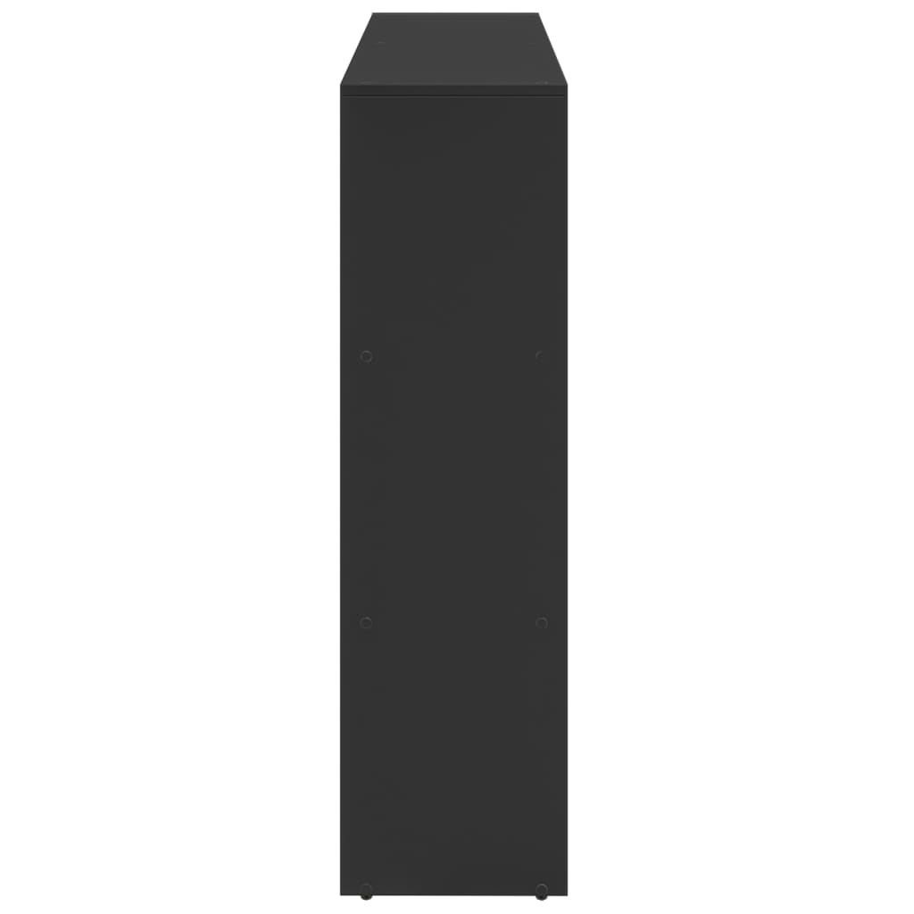 Bokhylle 3 etasjer svart 137,5x29x103,5 cm konstruert tre