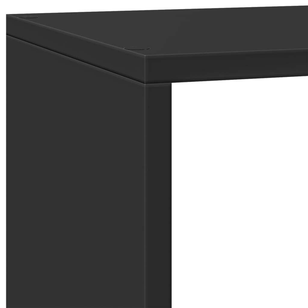 Bokhylle 3 etasjer svart 137,5x29x103,5 cm konstruert tre