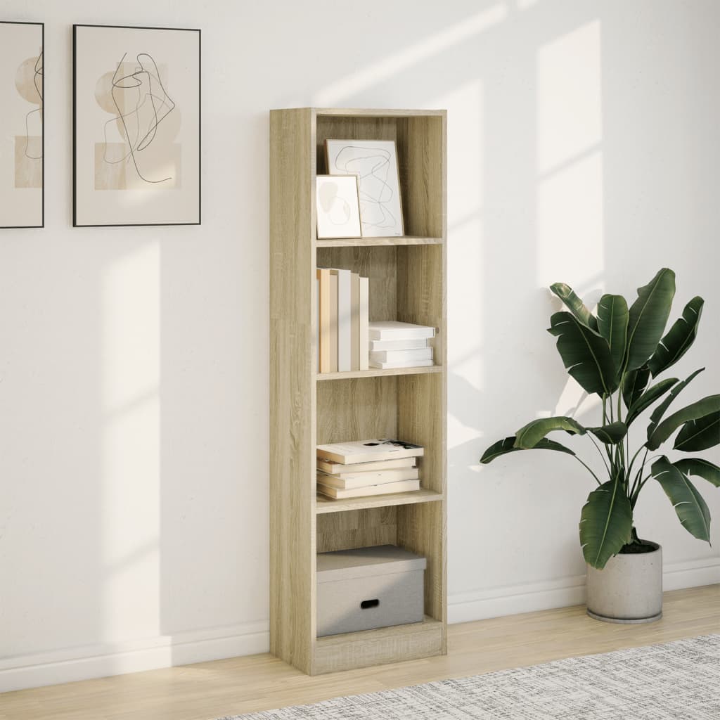 Bokhylle sonoma eik 40x24x143 cm konstruert tre