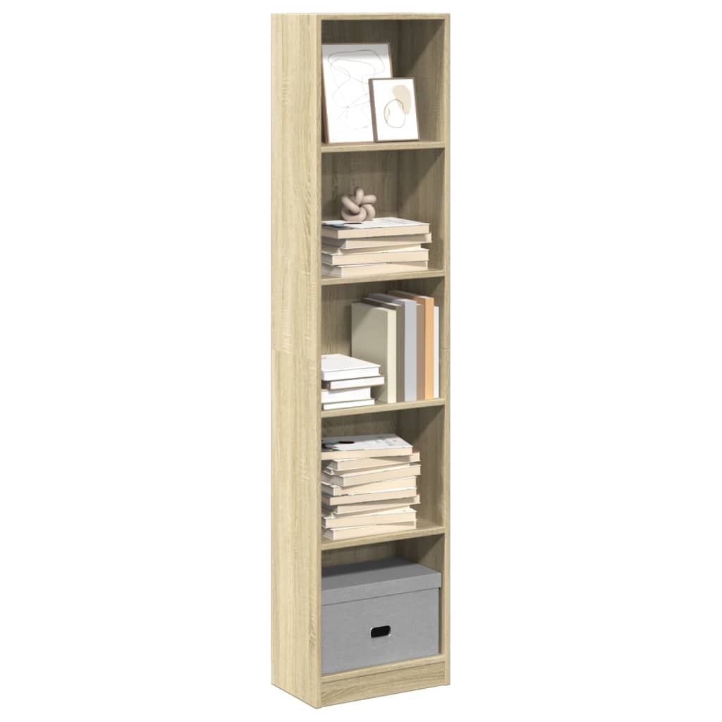 Bokhylle sonoma eik 40x24x176 cm konstruert tre