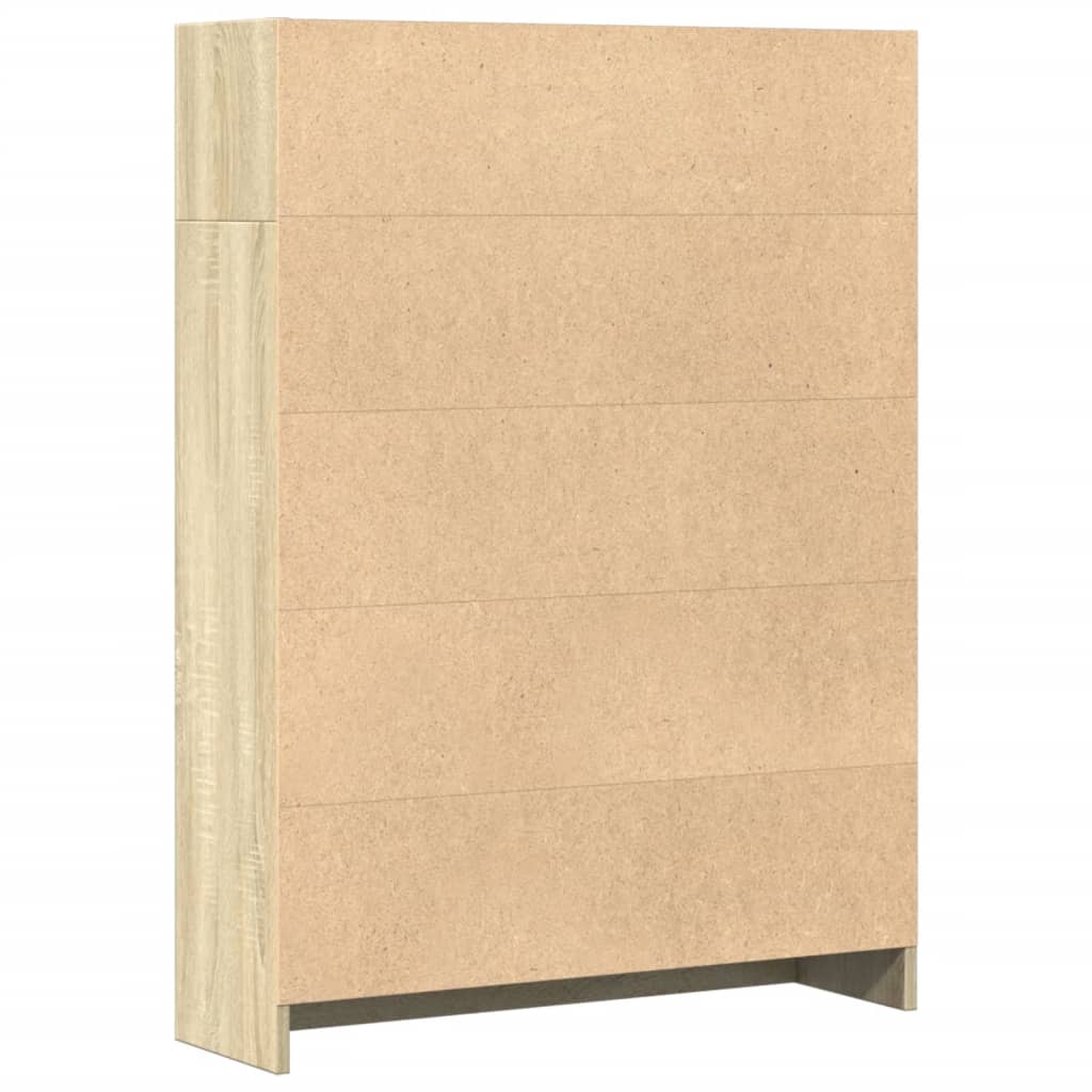 Bokhylle sonoma eik 80x24x109 cm konstruert tre