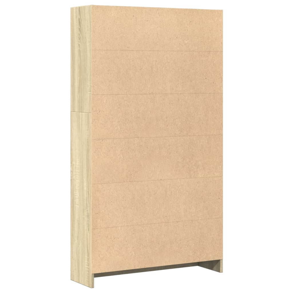 Bokhylle sonoma eik 80x24x143 cm konstruert tre