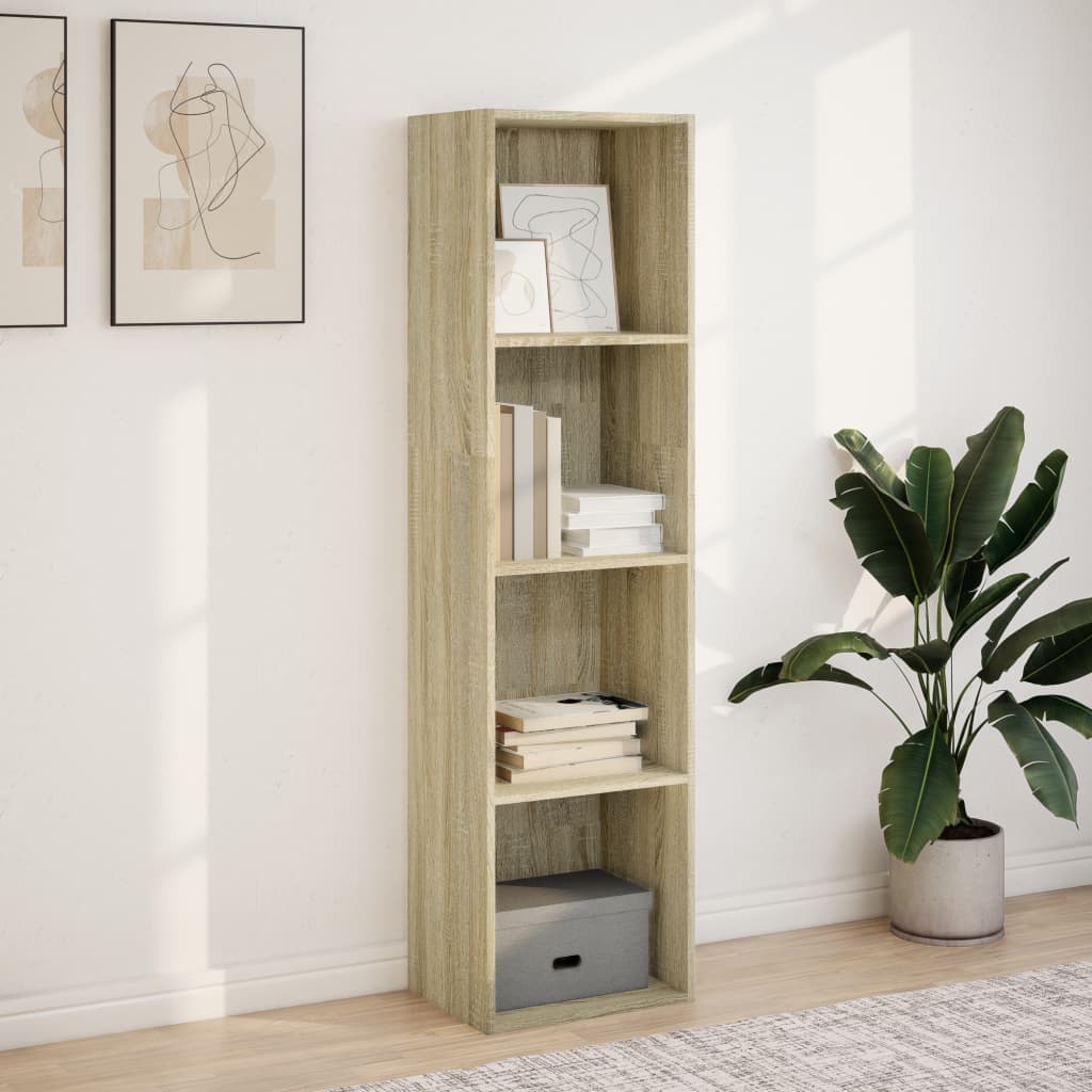Bokhylle sonoma eik 40x30x152 cm konstruert tre