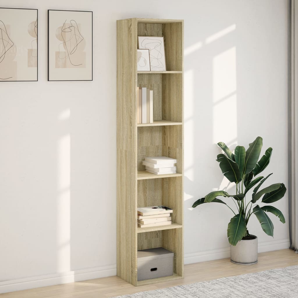 Bokhylle sonoma eik 40x30x189 cm konstruert tre