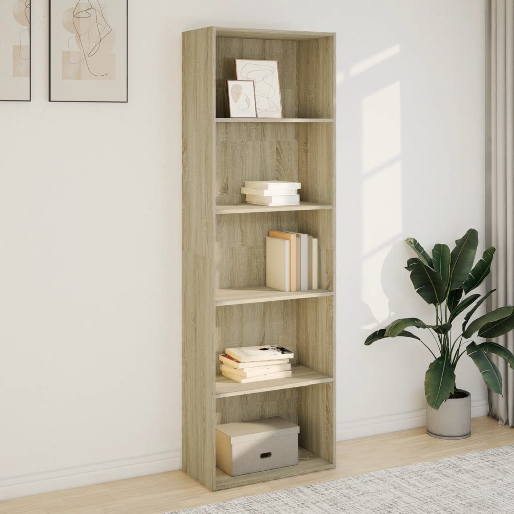 Bokhylle sonoma eik 60x30x189 cm konstruert tre