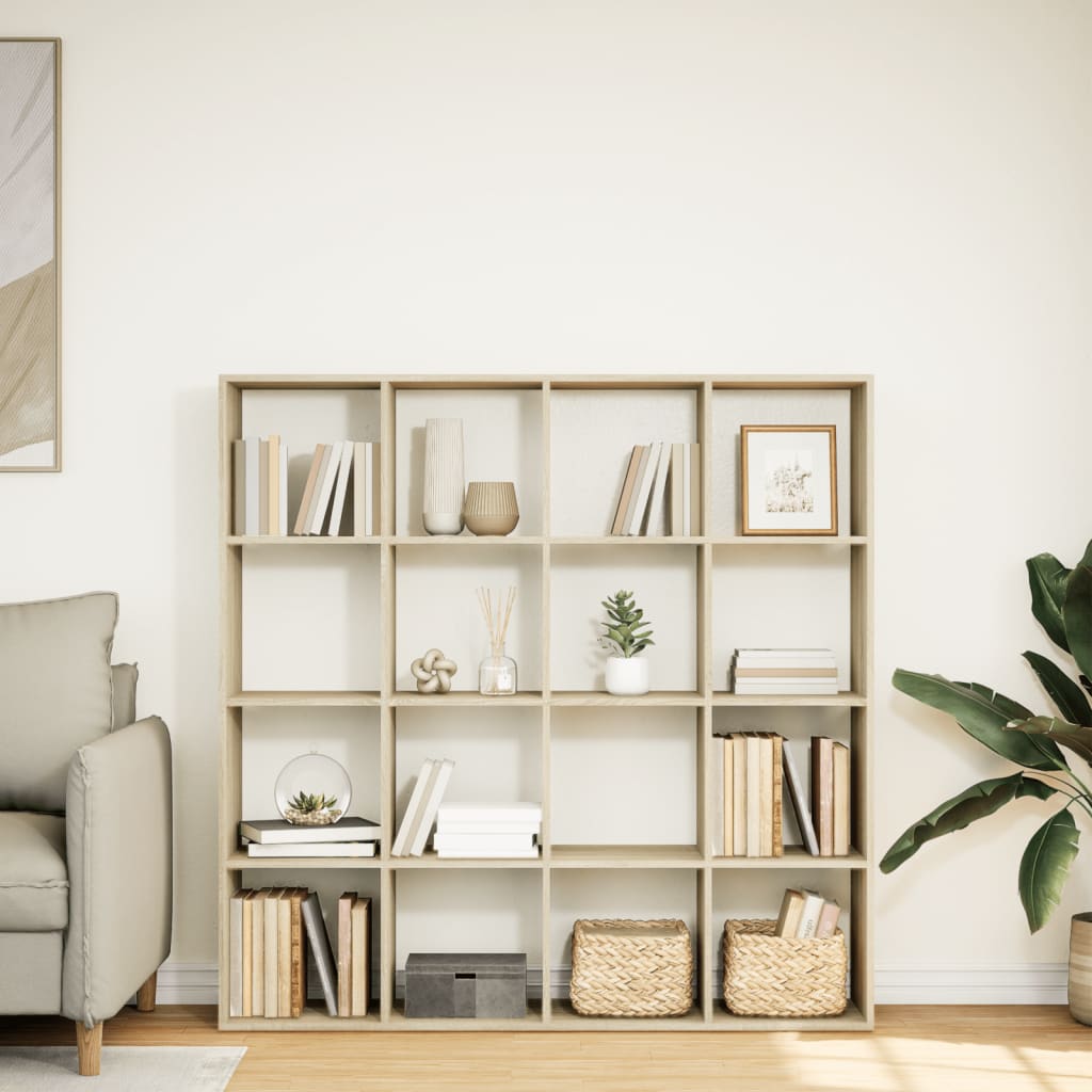Bokhylle sonoma eik 137,5x29x137,5 cm konstruert tre