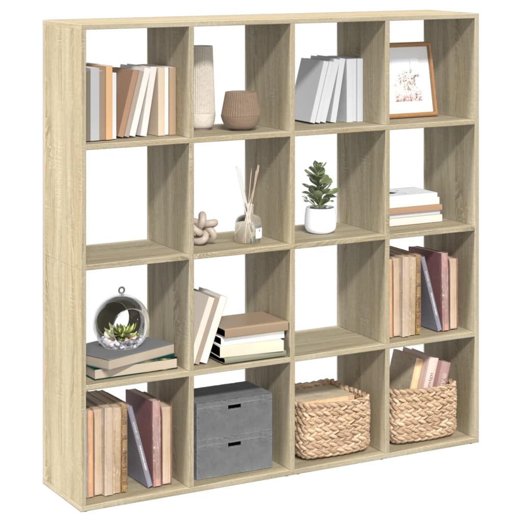 Bokhylle sonoma eik 137,5x29x137,5 cm konstruert tre
