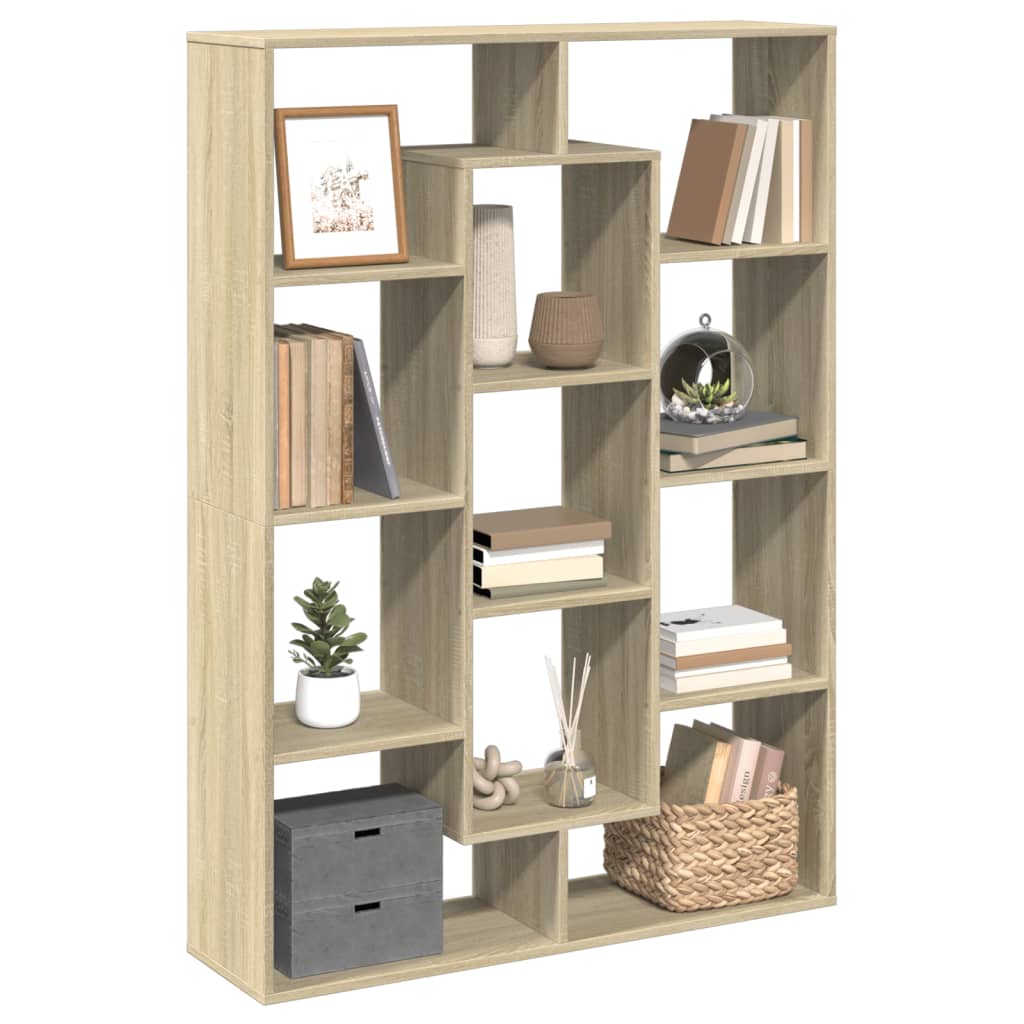 Bokhylle sonoma eik 102x29x143 cm konstruert tre