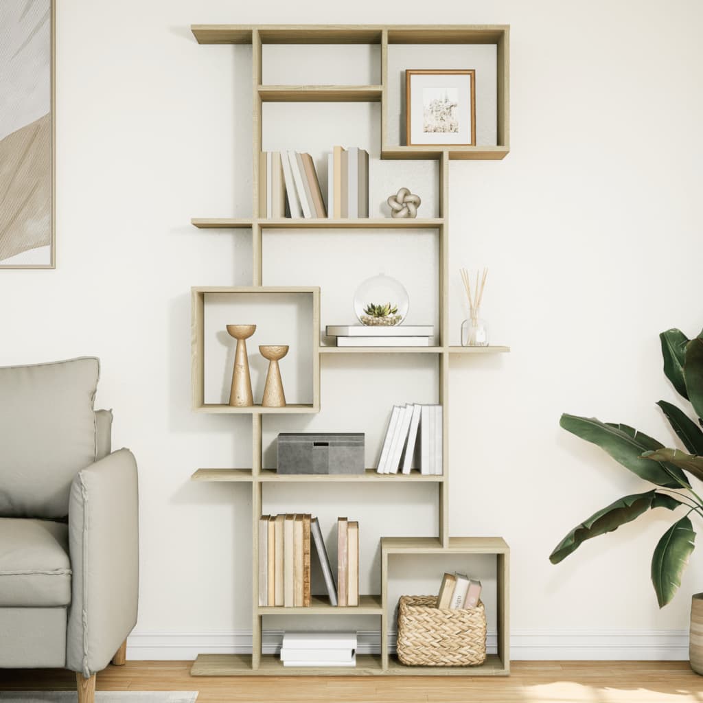 Bokhylle sonoma eik 92x29x188 cm konstruert tre