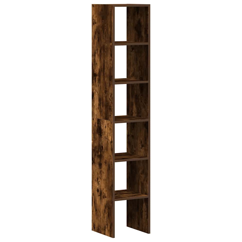 Bokhyller 2 stk stablebar røkt eik 30x30x80 cm konstruert tre