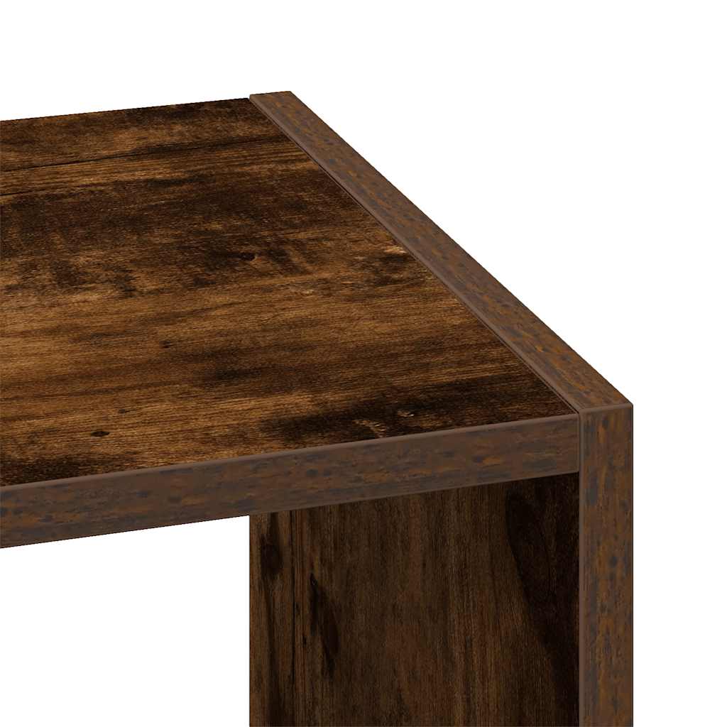 Bokhyller 2 stk stablebar røkt eik 30x30x80 cm konstruert tre