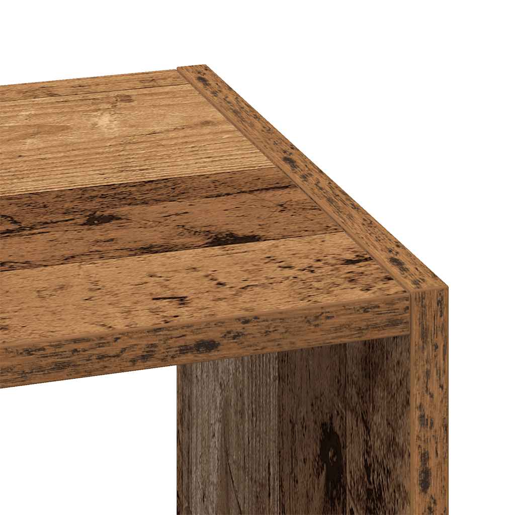 Bokhyller 2 stk stablebar gammelt tre 30x30x80cm konstruert tre