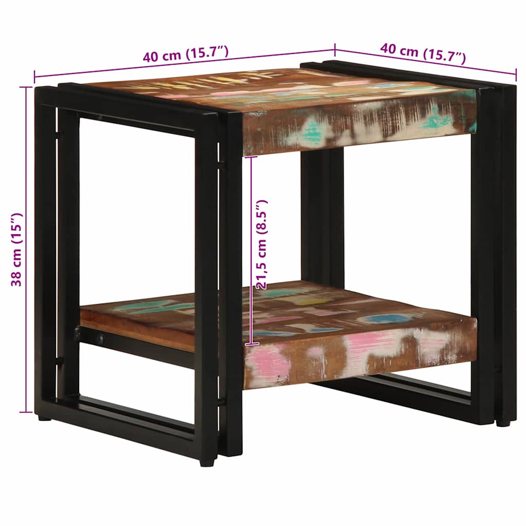Kaffe Bord Flerfarget 40x50x38 cm Massivt Gjenvunnet Tre