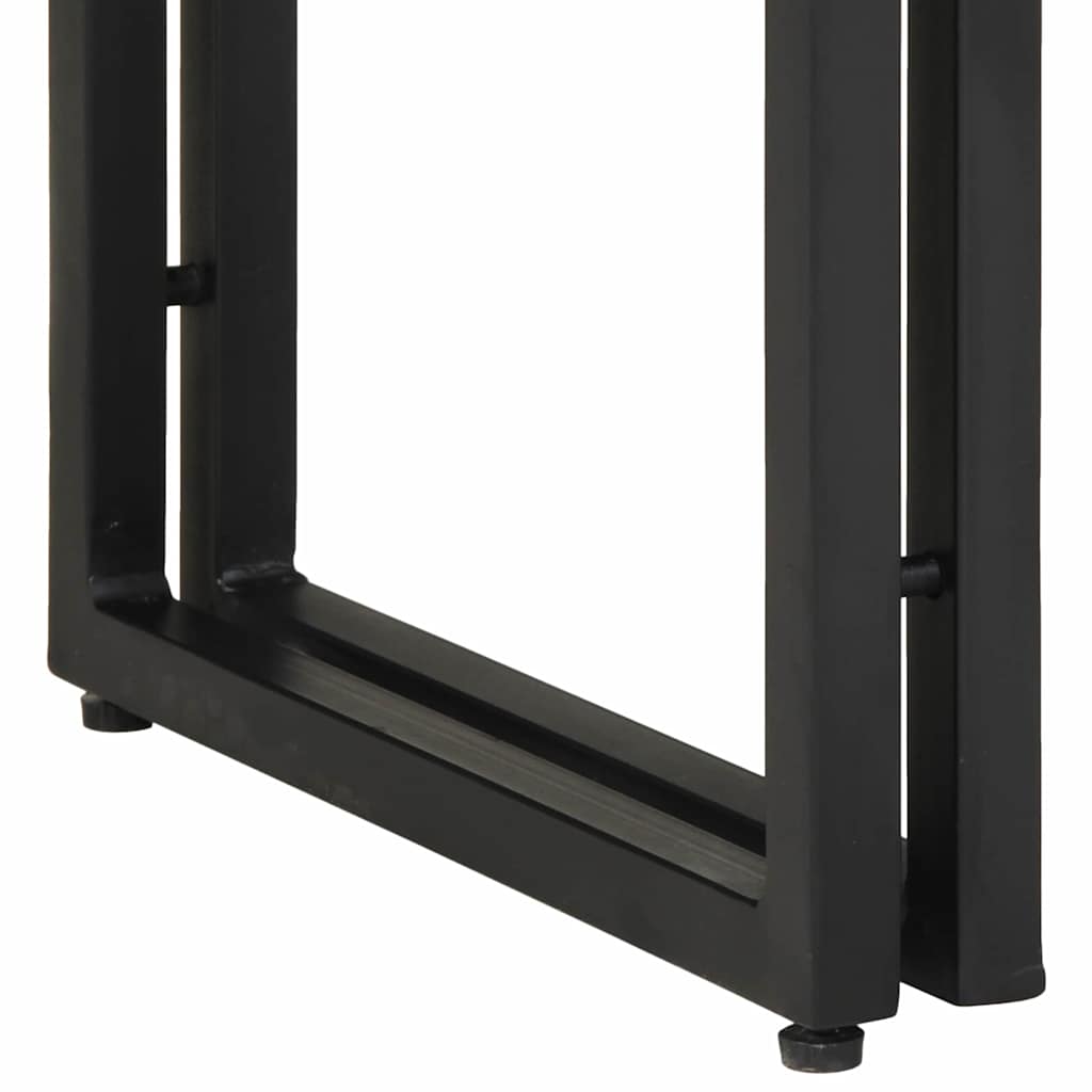 Endebord Svart 120x33x75 cm Solid Mangotre og Metall