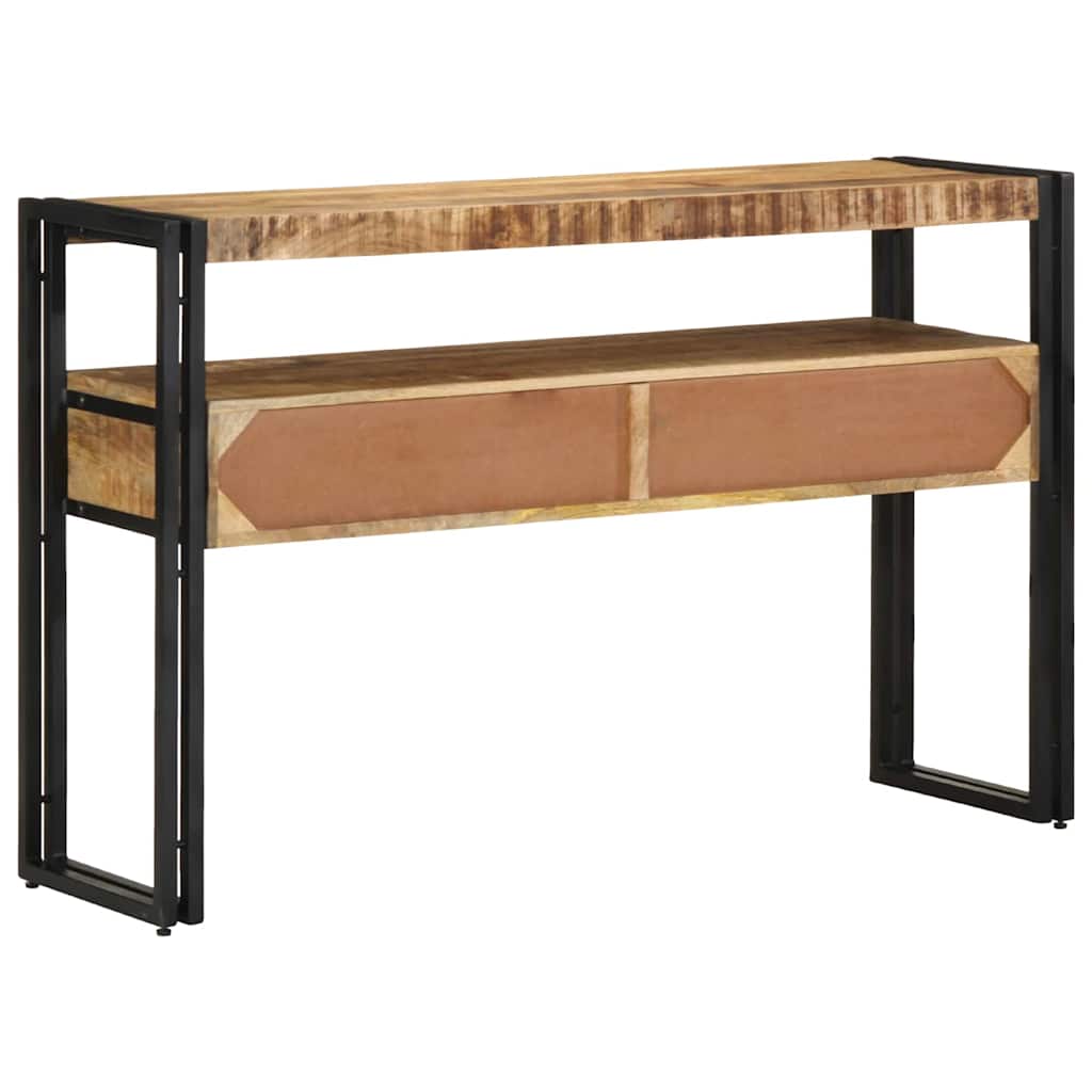 Endebord Svart 120x33x75 cm Solid Mangotre og Metall