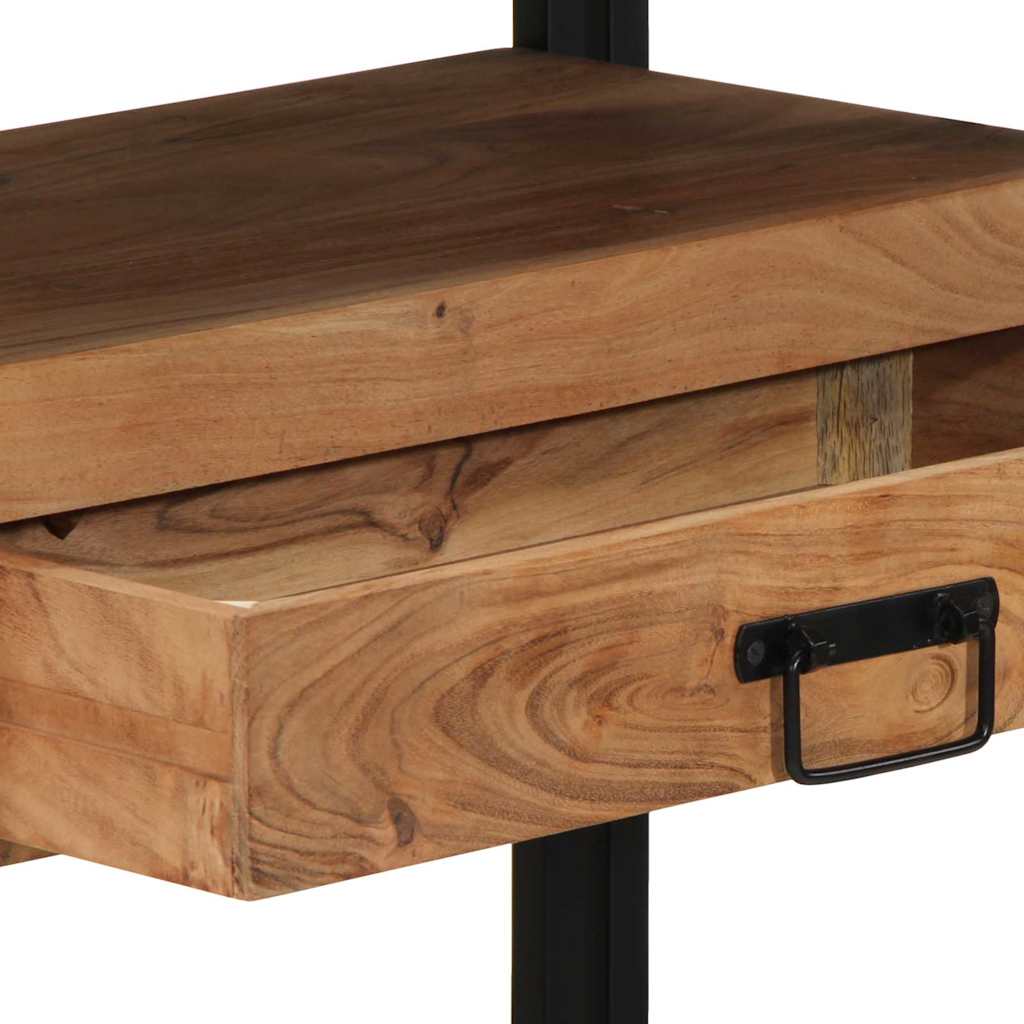 Endebord Svart 120x33x75 cm Solid Akasietre og Metall