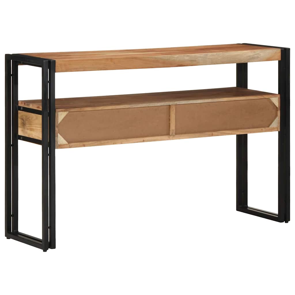 Endebord Svart 120x33x75 cm Solid Akasietre og Metall