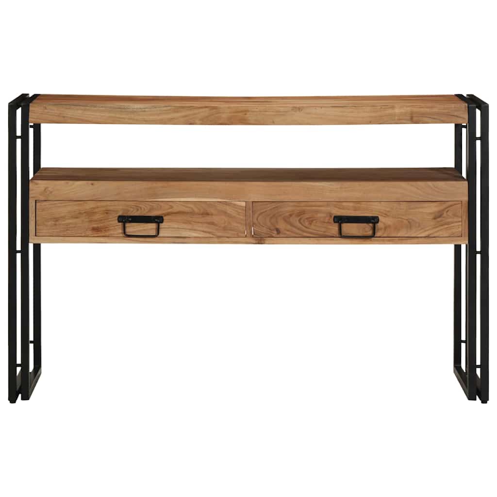 Endebord Svart 120x33x75 cm Solid Akasietre og Metall