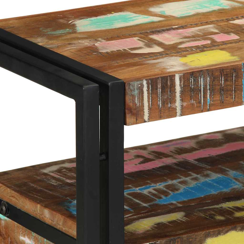 Endebord Flerfarget 120x33x75 cm Solid Gjenvunnet Tre&Metall