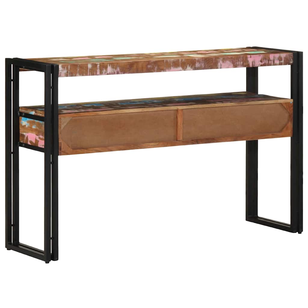 Endebord Flerfarget 120x33x75 cm Solid Gjenvunnet Tre&Metall