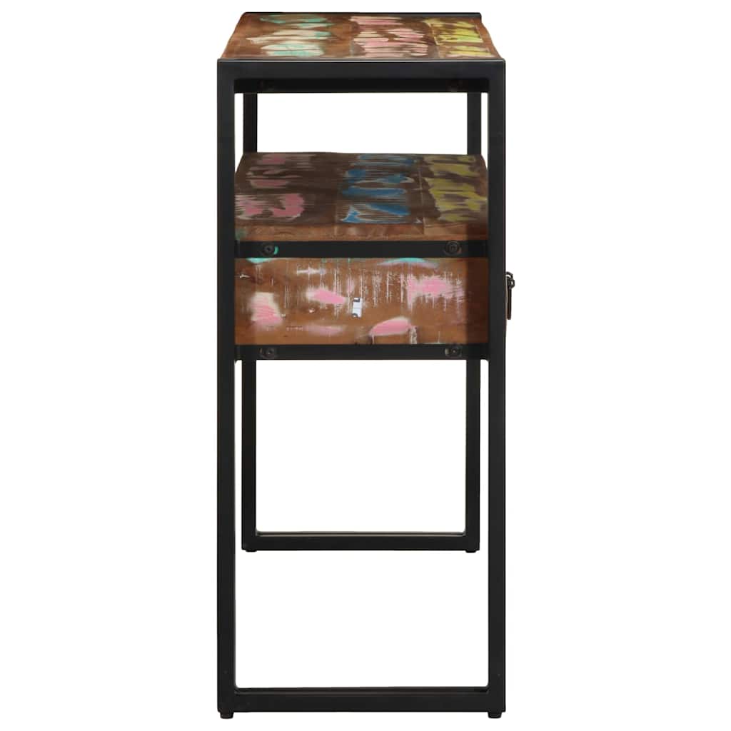Endebord Flerfarget 120x33x75 cm Solid Gjenvunnet Tre&Metall